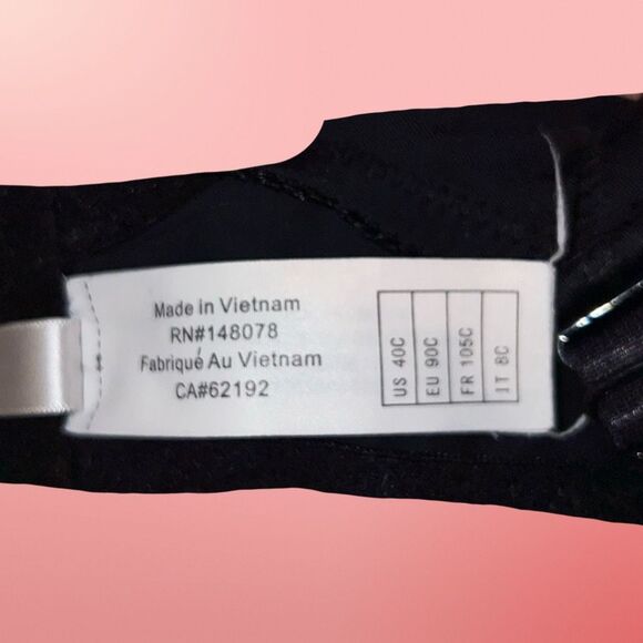 Full Figure Curvy Muse Black Lace Bra Size 40C - Picture 3 of 5